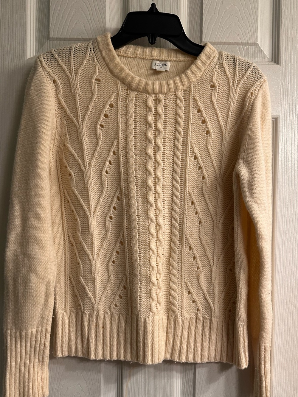 J. Crew Cream Cable Crewneck Sweater